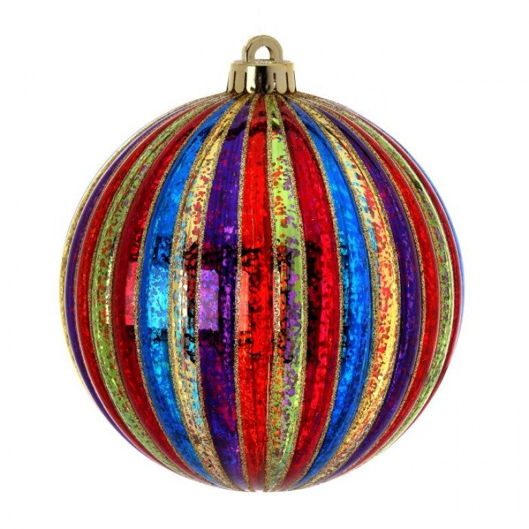 150MM Striped Ball Ornament Set of 2