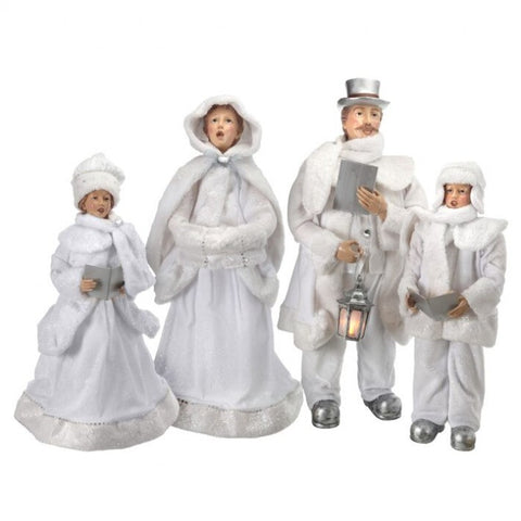 Frosted White Carollers, 26-35" (Set of 4)