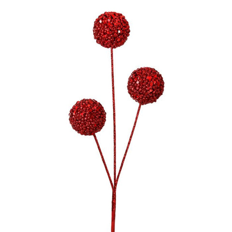 Glitter Ball Pick x3, 15" (Red)
