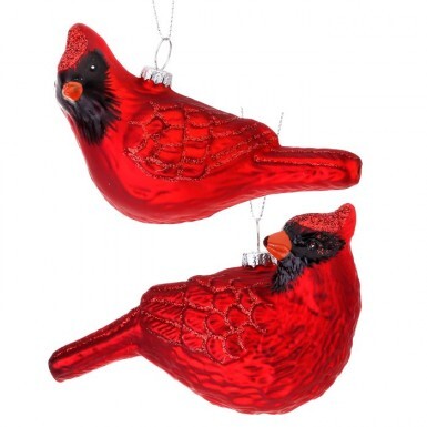 5" Glass Cardinal Ornament