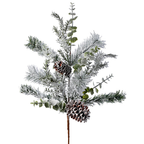 Snowed Pine, Eucalyptus And Cone Spray, 31"