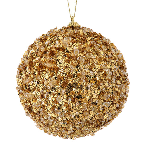 5" Ice/Sequin Ball Ornament