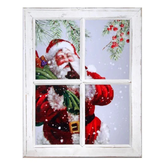 15 x 19" Acrylic Santa Print In Window