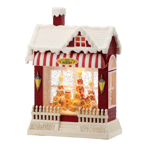 Gingerbread Shop Water Globe, 10"