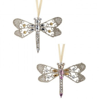 4.25" Jeweled Dragonfly Ornament
