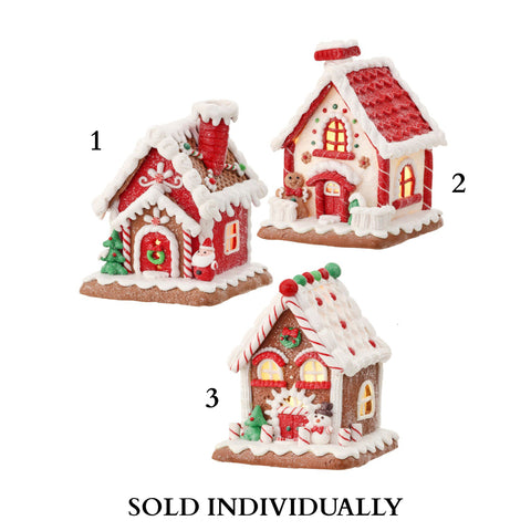 6" Candy/Cookie House (Led, Battery/timer) (3 Styles - Sold Individually)