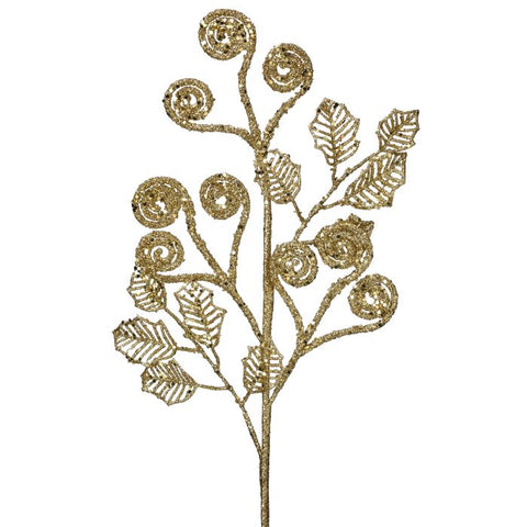 Glitter/Sequin Curl/Leaf Spray, 27"