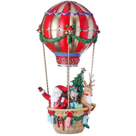 17" Resin Hot Air Balloon With Santa