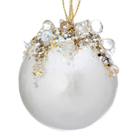 4" Heavy Jeweled Ball Ornament (5 colors - sold individually)