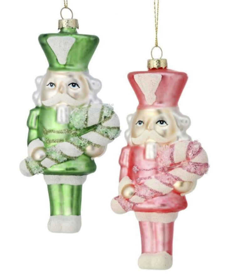 6" Glass Holiday Sweets Nutcracker Ornament