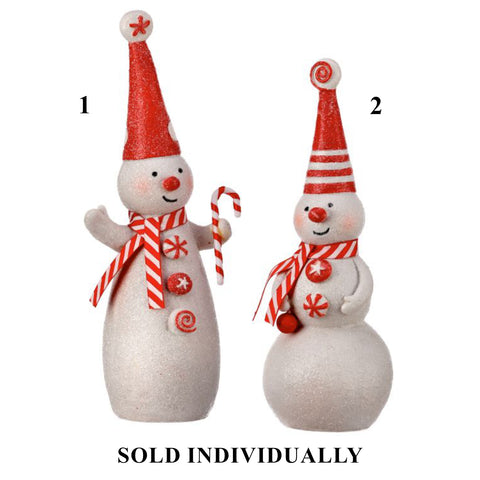 Resin Peppermint Snowman, 10" (2 styles - sold individually)