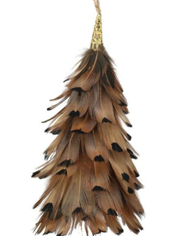 5" Natural Feather Tree Ornament