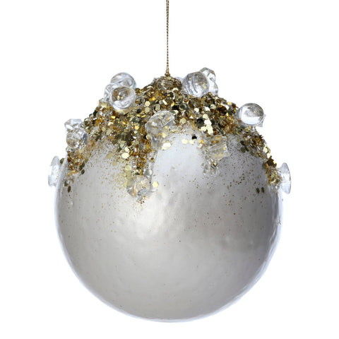 4.5" Jeweled Shiny Ball Ornament