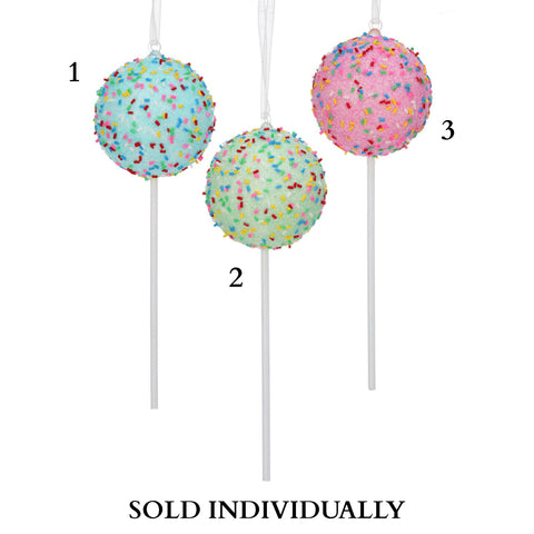 7.5" Plastic Candy Ball Ornament (3 Styles - Sold individually)