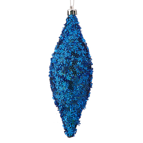 7" Metallic Snowflake Finial Ornament (Blue)