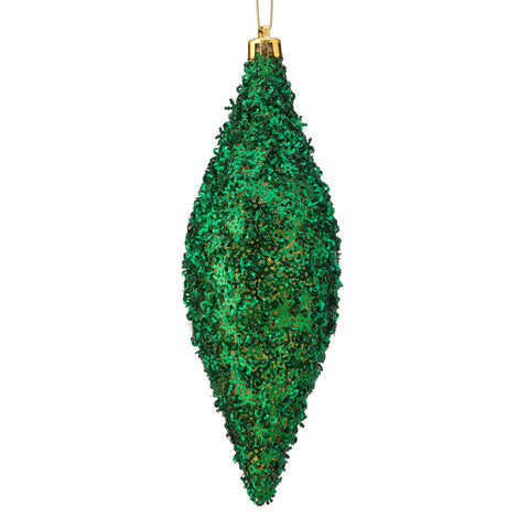 Metallic Snowflake Finial Ornament, 7" (Green)