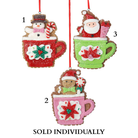 Clay Dough Mug with Friends Ornament, 4" (3 Styles - Sold Individually)