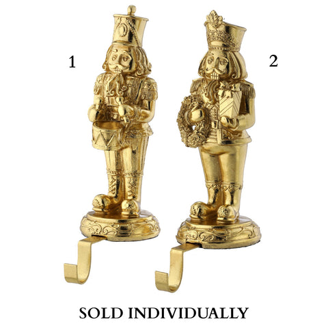 10.5" Resin Nutcracker Stocking Holder (2 Styles - Sold individually)