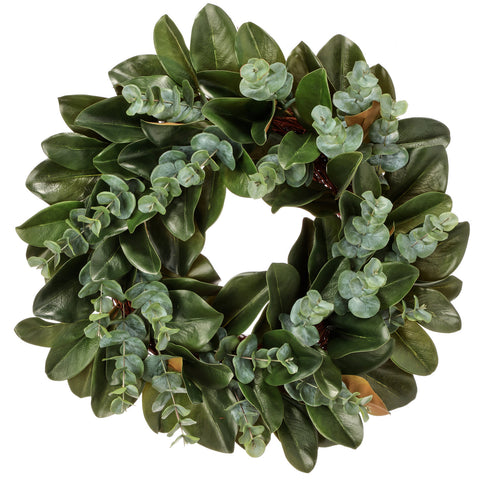 26" Southern Magnolia/Eucalyptus Wreath