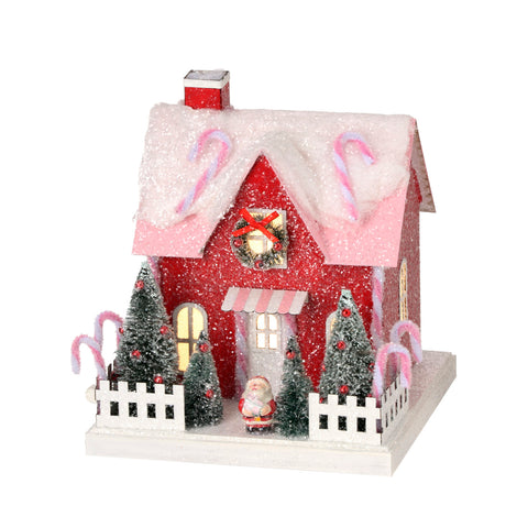 8.5" LED Cardboard Candy Lane House