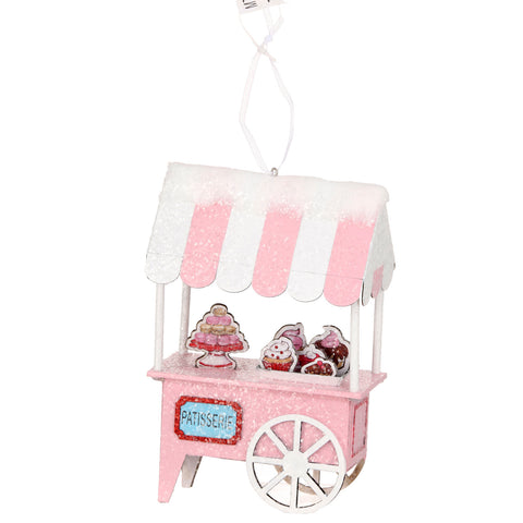 6" Cardboard French Dessert Cart Ornament