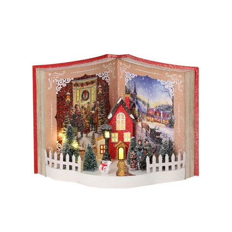 11.5" LED Village Caroling Storybook