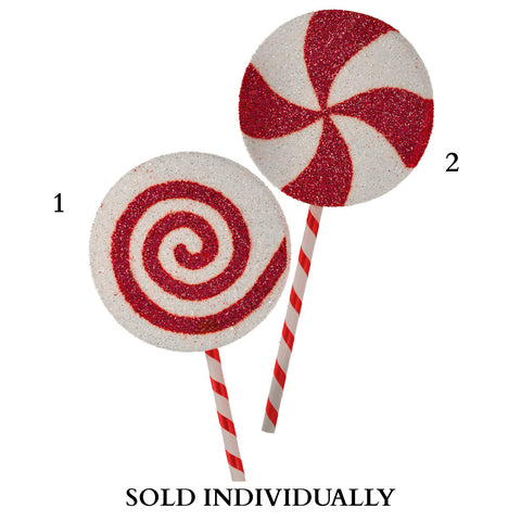 36" Tinsel Glitter Foam Lollipop (Red/White) (2 Styles - Sold Individually)