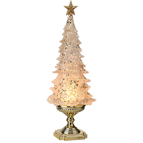 20" LED Acrylic Tree On Pedestal - Gold