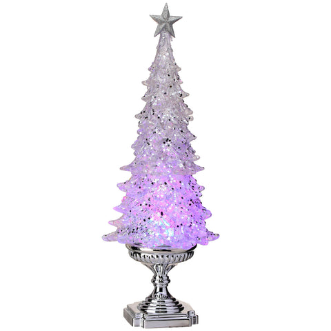 20" LED Acrylic Tree On Pedestal - Silver