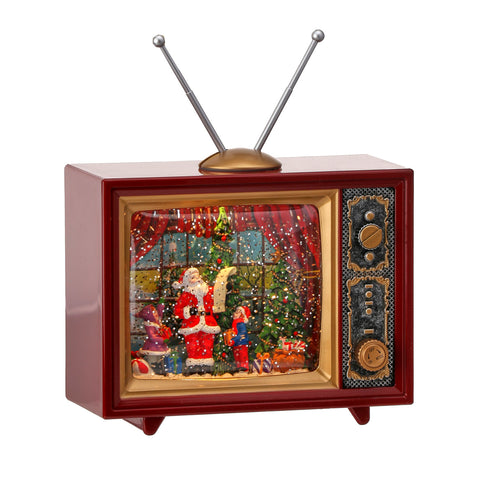 8" LED Santa TV Water Globe