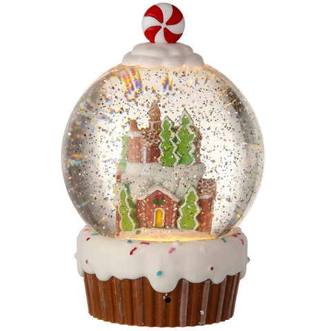 9.5" LED Gingerbread Cake Water Globe