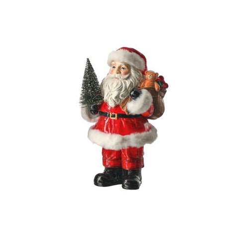 Resin Santa w/Tree or Wreath, 10" (2 styles - sold individually)