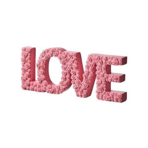 Resin Rosette "Love" Sign, 12" (Pink)