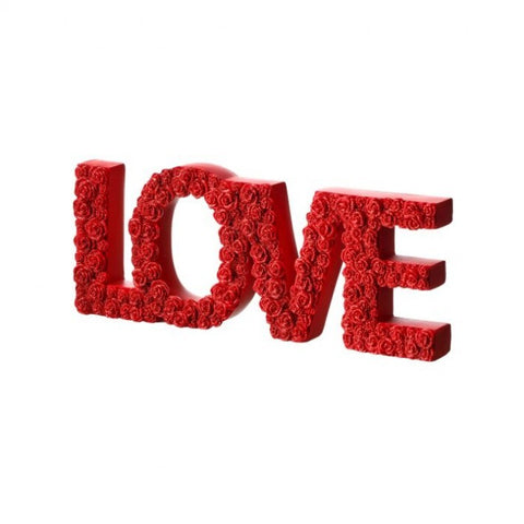 Resin Rosette "Love" Sign, 12" (Red)