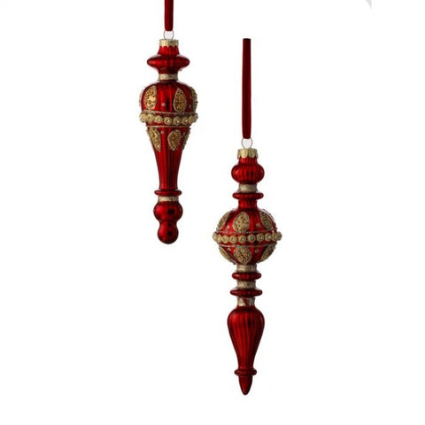 Glass Mercy Jewel Finial Ornament, 7-8" (2 styles - sold individually)