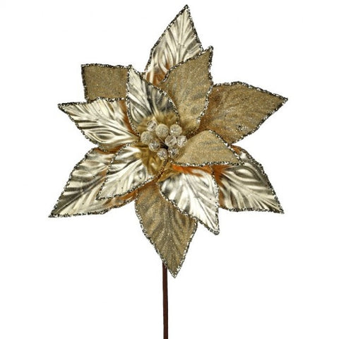 Champagne Bubbly Poinsettia Stem, 22"