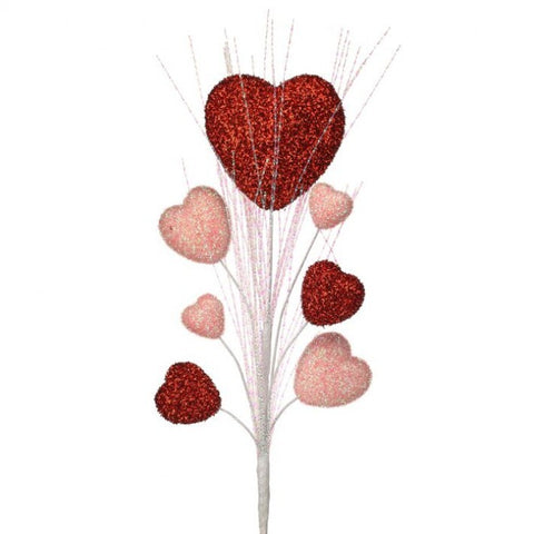 Glitter Heart Spray x7, 34"