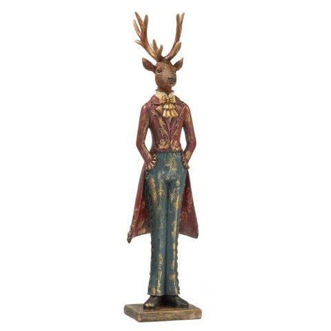 Resin Gentleman & Lady Deer Figurine, 15.5" (2 styles - sold individually)