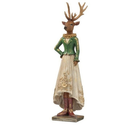 Resin Gentleman & Lady Deer Figurine, 15.5" (2 styles - sold individually)