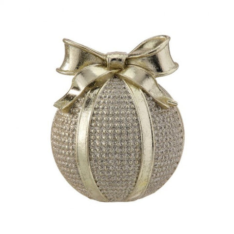 Resin Diamond Glitter Ball Ornament, 4.5" (Champagne)