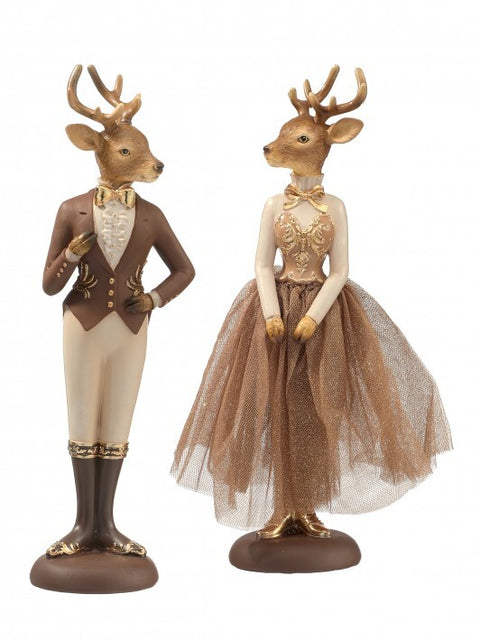 Resin Mr./Mrs. Regal Deer Figurine, 12" (2 styles - sold individually)