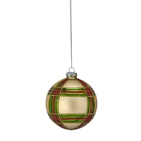 Glass Stripe Ball/Finial Ornament, 4 - 6" (2 styles - sold individually)