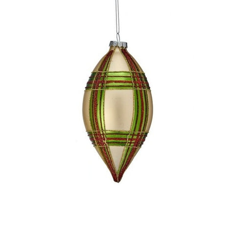 Glass Stripe Ball/Finial Ornament, 4 - 6" (2 styles - sold individually)