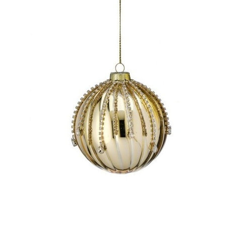 Glass Diamond Onion/Finial Ornament, 5-6" (2 styles - sold individually) (Gold Clearbright)