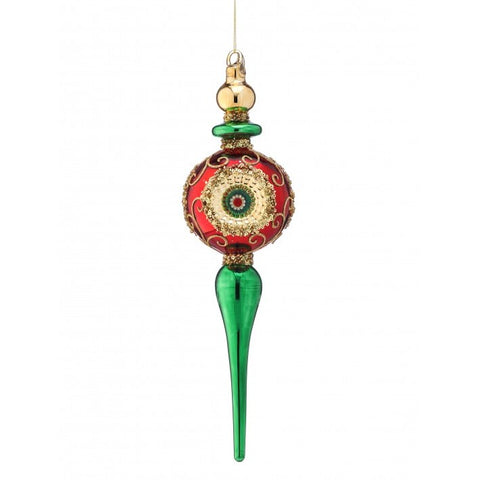 Glass Reflector Regal Finial Ornament, 12"