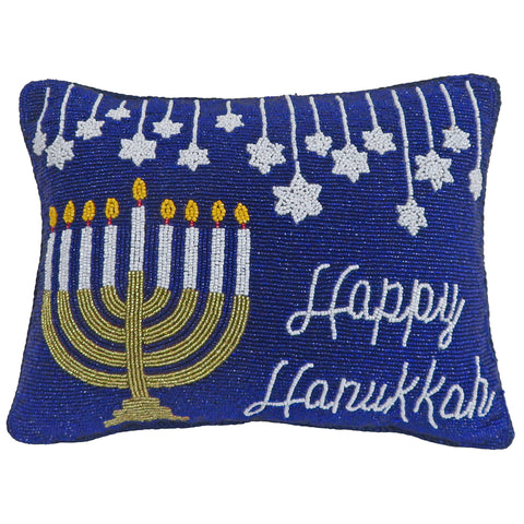 Happy Hanukkah Pillow, 9 x 12"