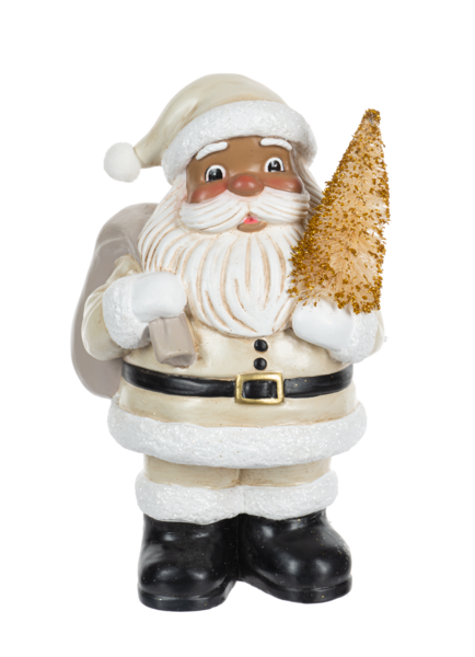 Santa w/Tree Figurine