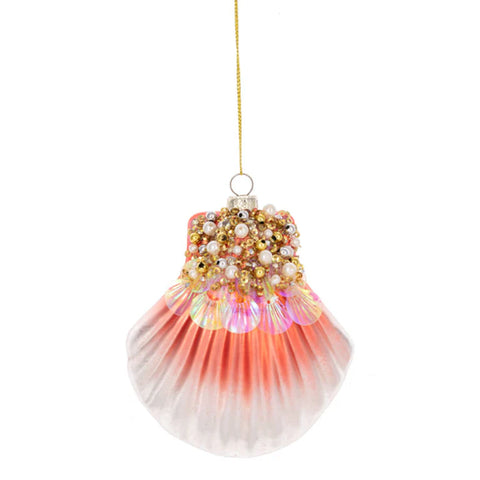 Glass Sea Shell Ornaments (2 styles - sold Individually)