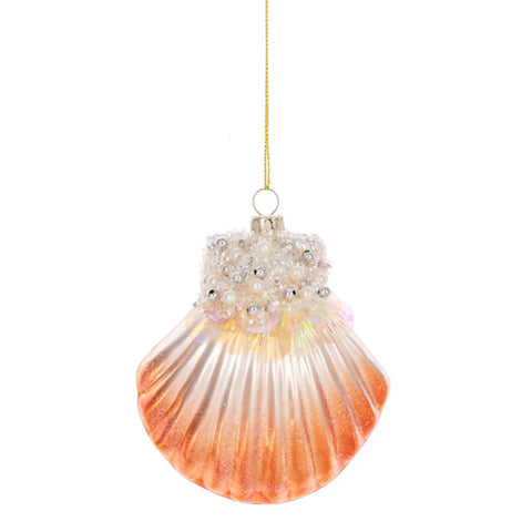 Glass Sea Shell Ornaments (2 styles - sold Individually)