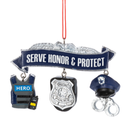 Police Ornament - Serve Honor & Protect